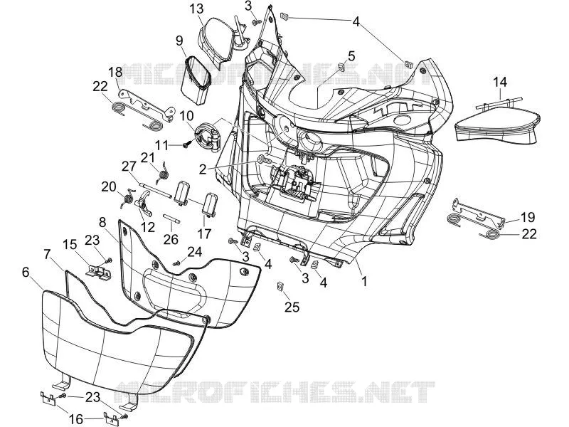 Front glove-box - Knee-guard panel