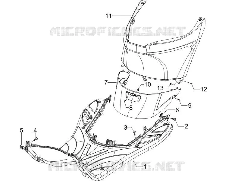 Central cover - Footrests