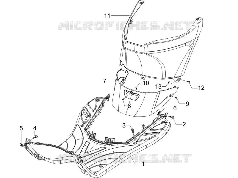Central cover - Footrests