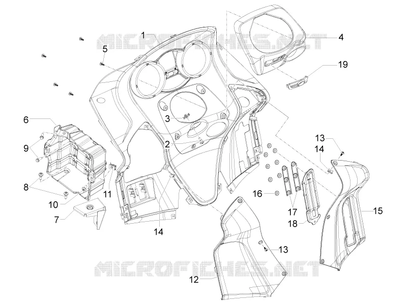 Front glove-box - Knee-guard panel