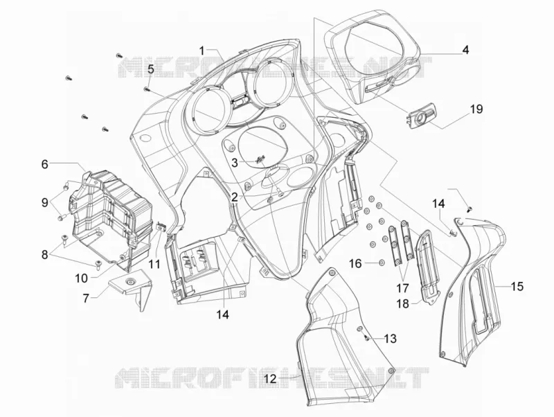 Front glove-box - Knee-guard panel