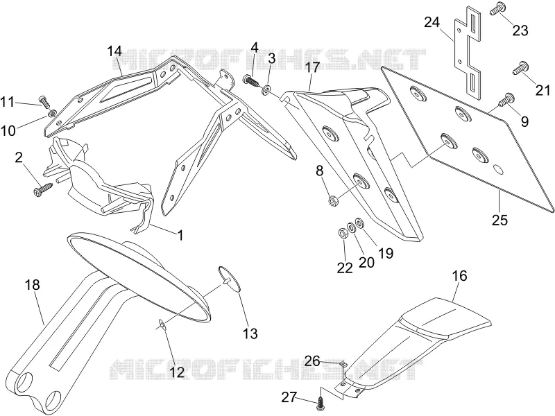 Rear cover - Splash guard