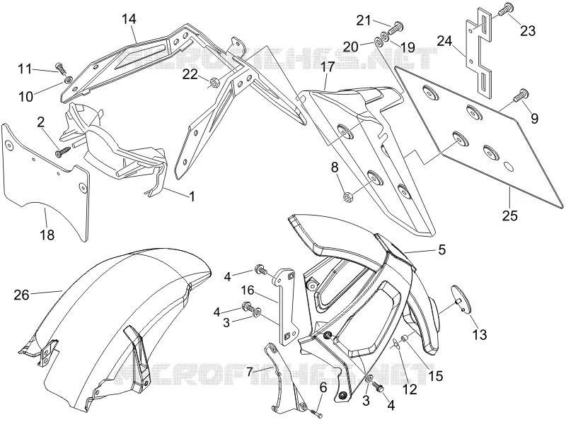Rear cover - Splash guard