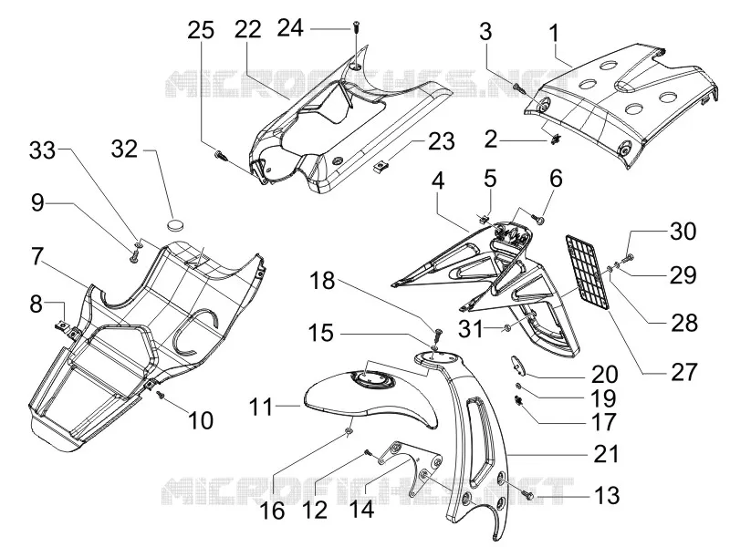 Rear cover - Splash guard
