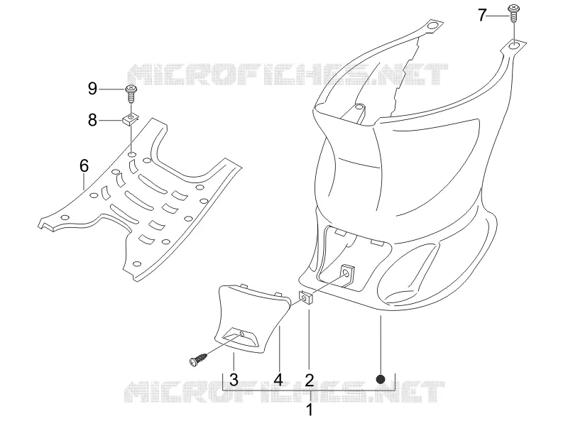 Central cover - Footrests