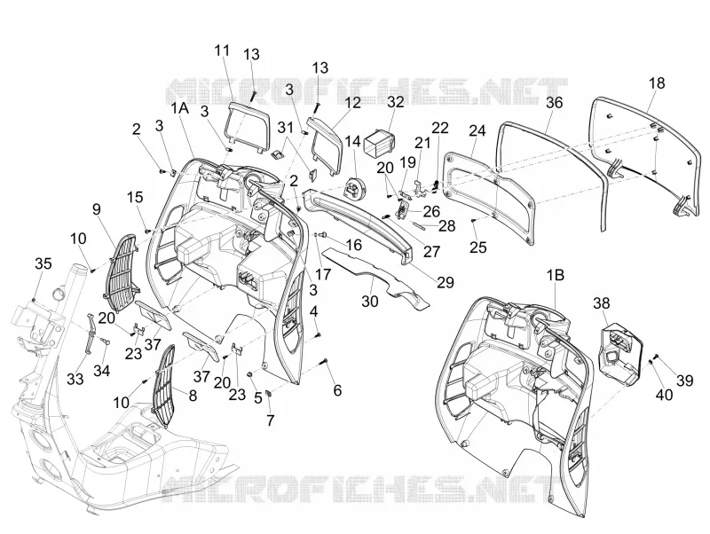 Front glove-box - Knee-guard panel