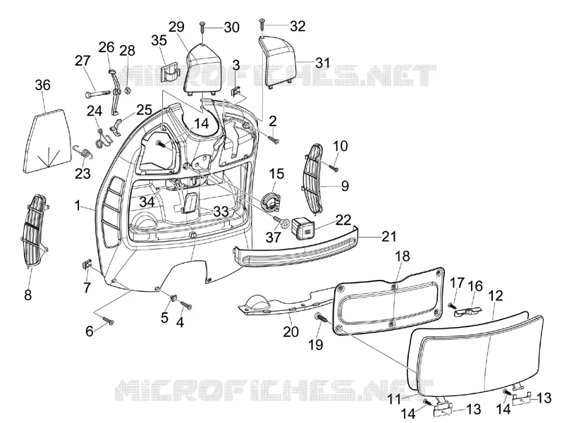 Front glove-box - Knee-guard panel