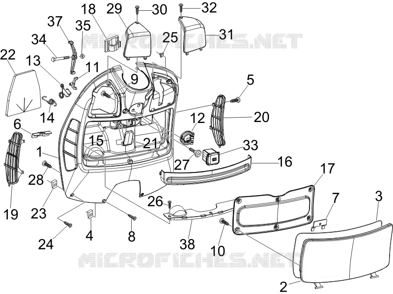 Front glove-box - Knee-guard panel
