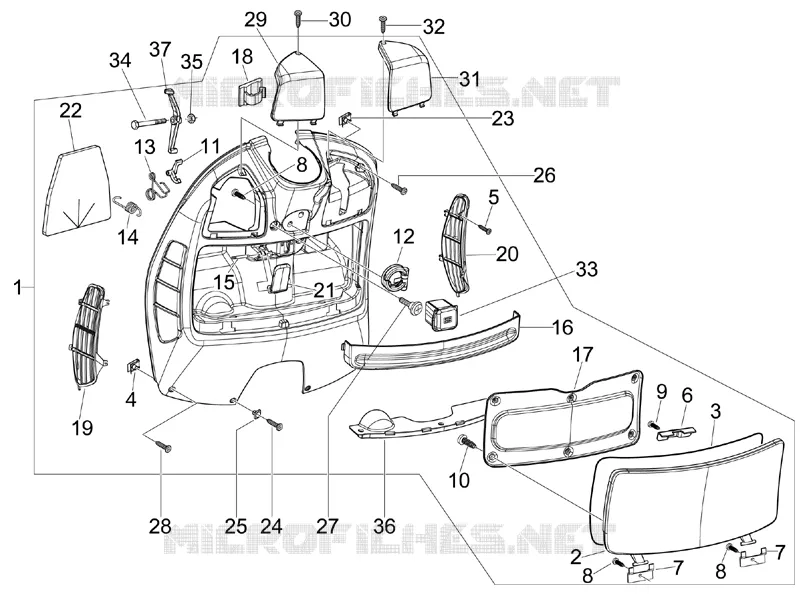 Front glove-box - Knee-guard panel