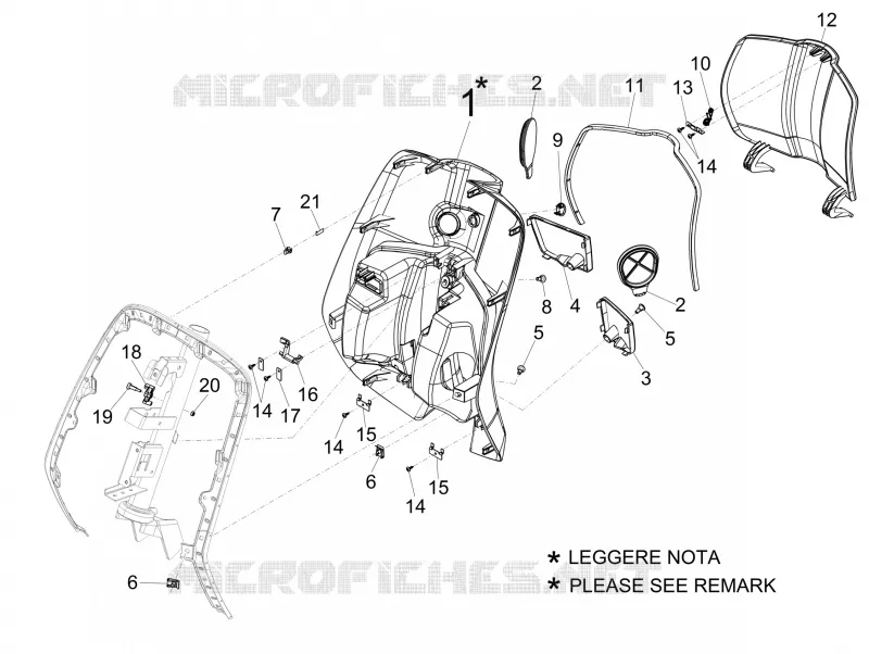 Front glove-box - Knee-guard panel