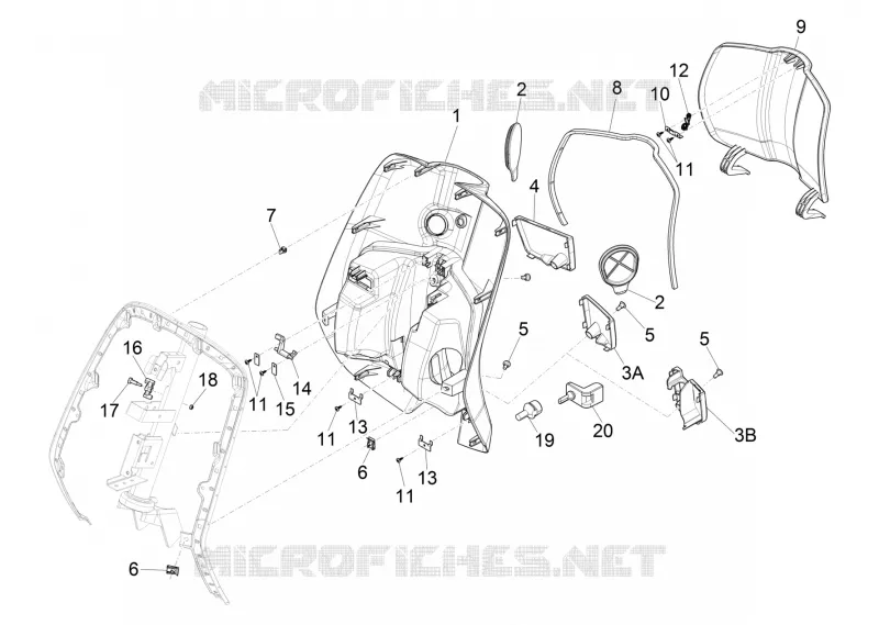 Front glove-box - Knee-guard panel