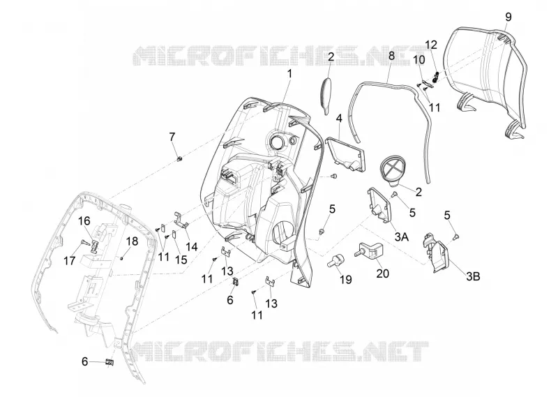 Front glove-box - Knee-guard panel