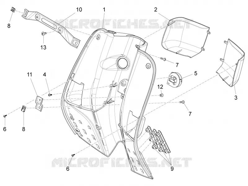 Front glove-box - Knee-guard panel