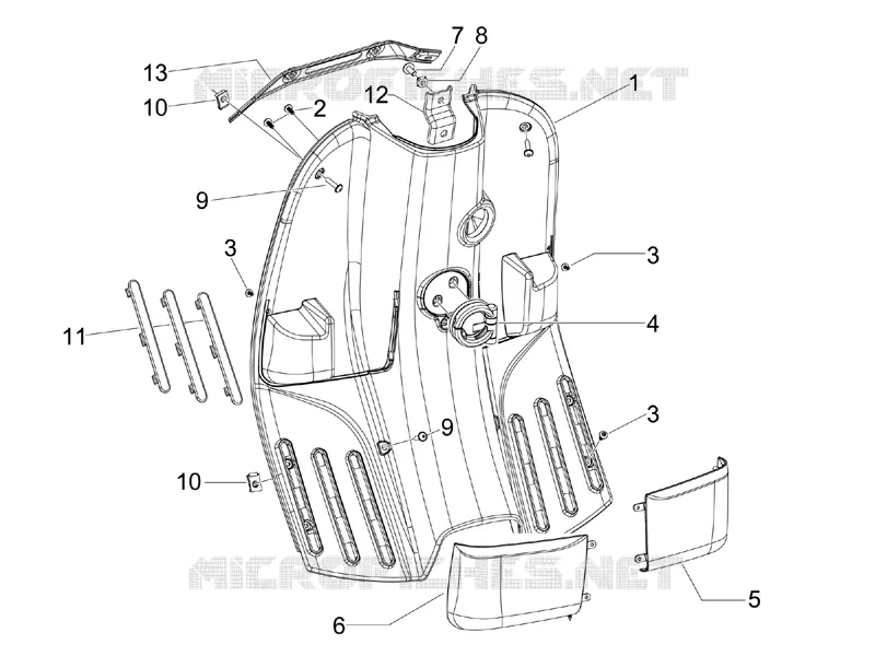 Front glove-box - Knee-guard panel