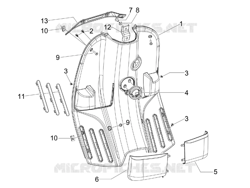 Front glove-box - Knee-guard panel