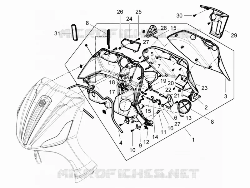 Front glove-box - Knee-guard panel