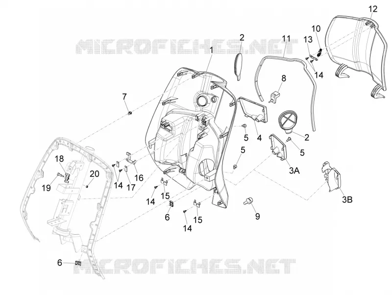 Front glove-box - Knee-guard panel