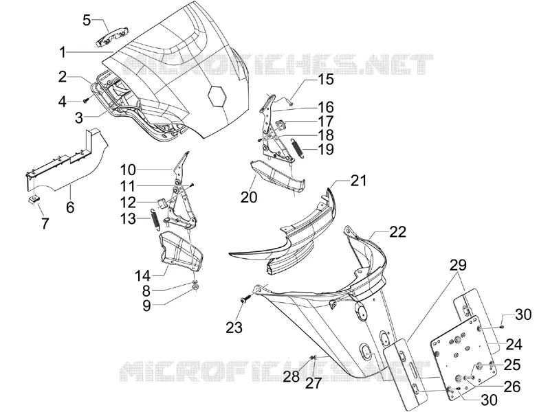 Rear cover - Splash guard