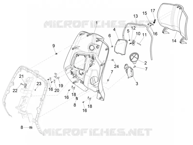 Front glove-box - Knee-guard panel