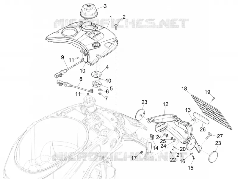 Rear cover - Splash guard
