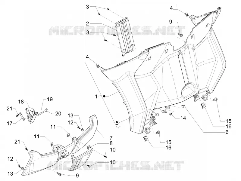 Front glove-box - Knee-guard panel