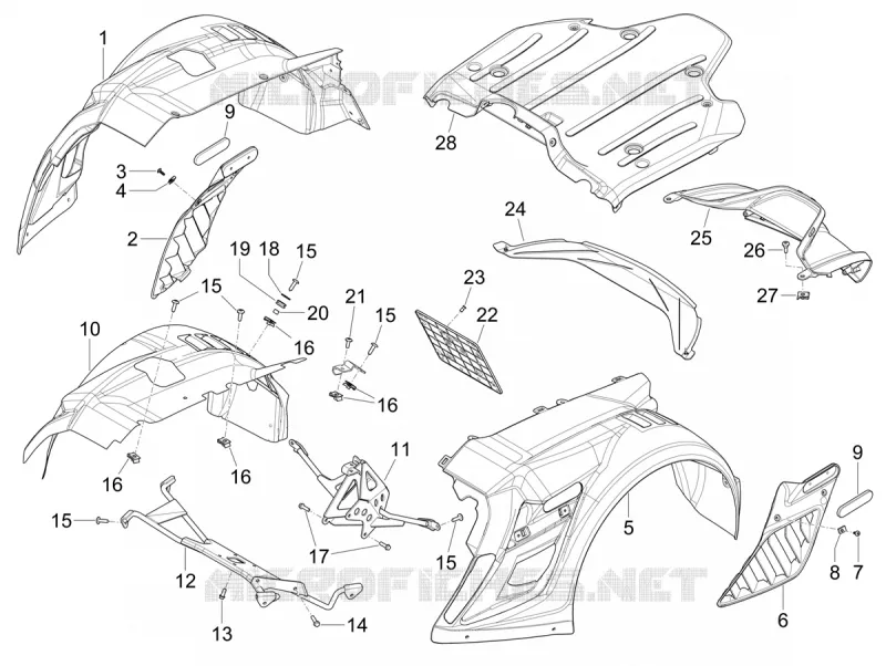 Rear cover - Splash guard