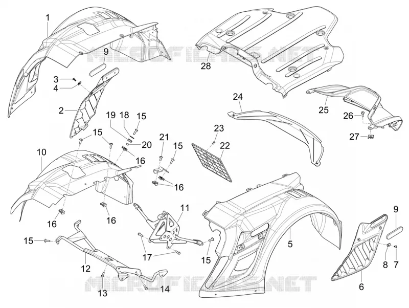 Rear cover - Splash guard