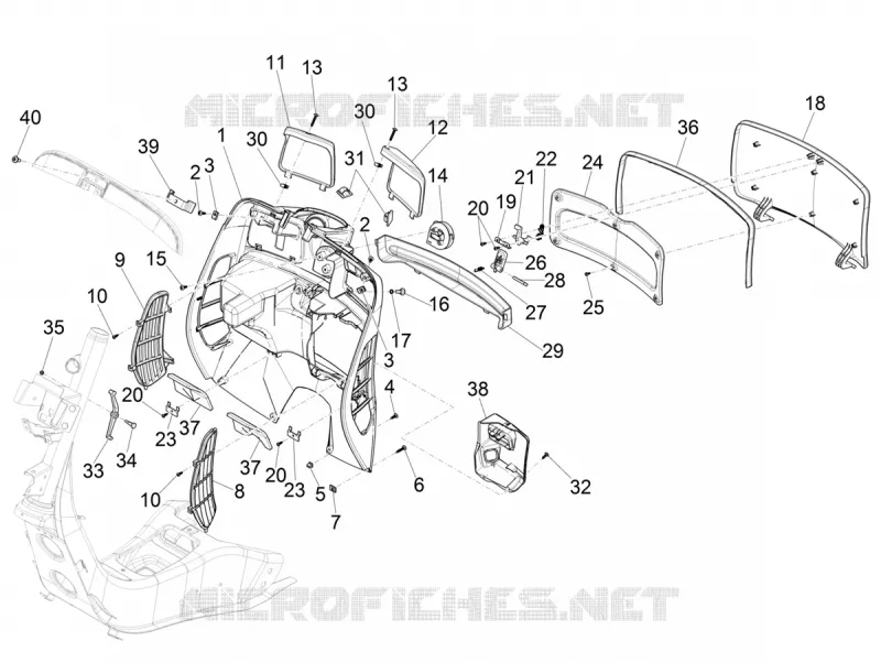 Front glove-box - Knee-guard panel