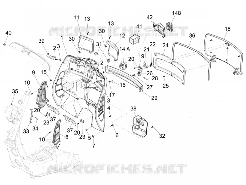 Front glove-box - Knee-guard panel