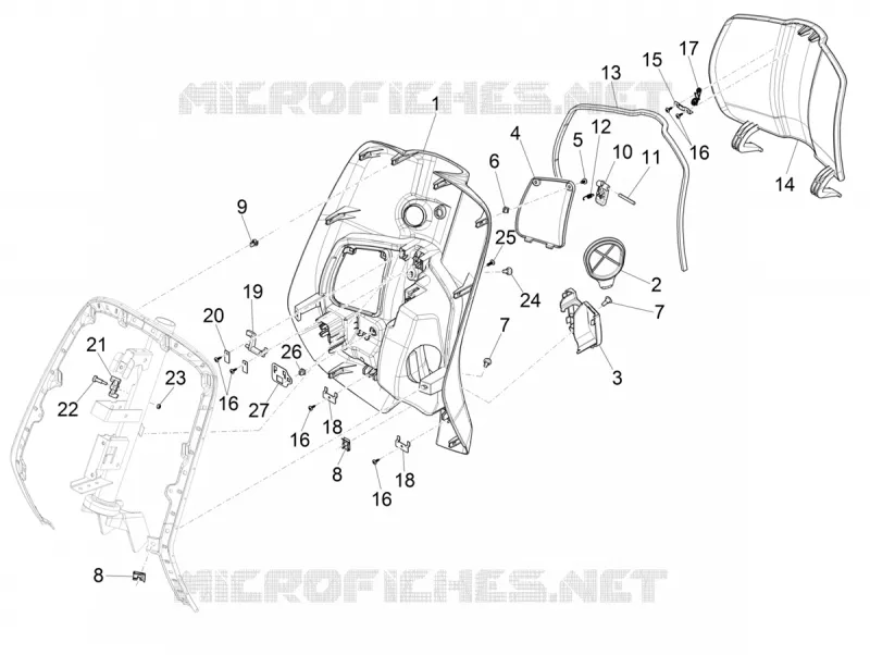 Front glove-box - Knee-guard panel