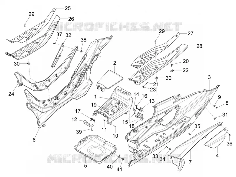 CENTRAL COVER - FOOTRESTS