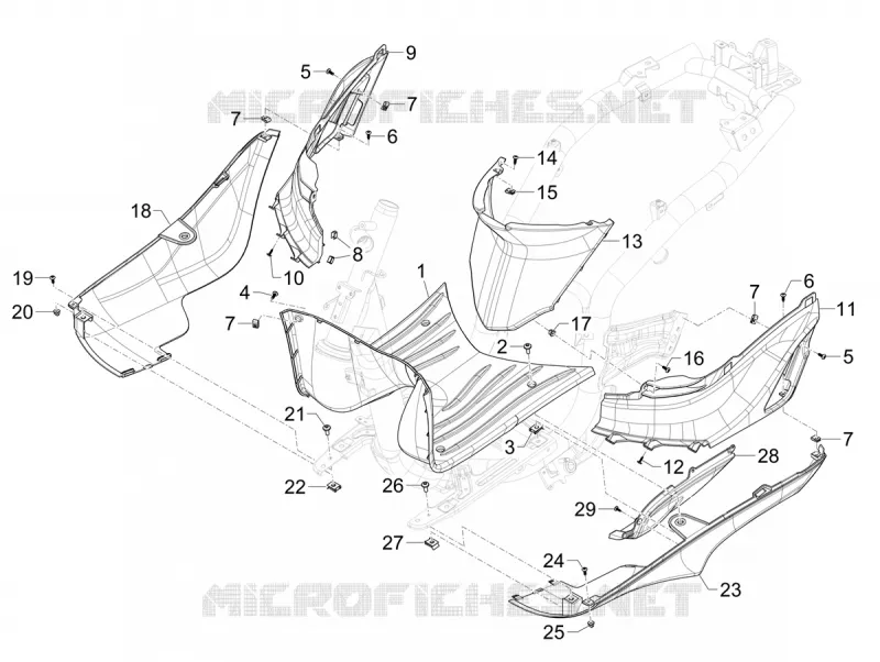 CENTRAL COVER - FOOTRESTS