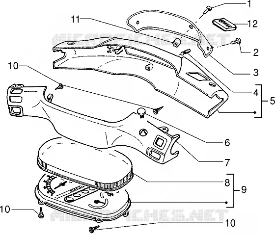 Speedometers kms.-Handlebar covers
