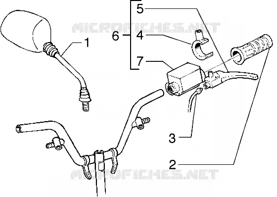 Handlebars component parts (Vehicle with rear hub brake)
