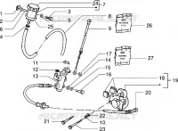 Front brake cylinder-Brake caliper (disk brake version)