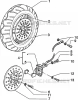 Front wheel-brake caliper