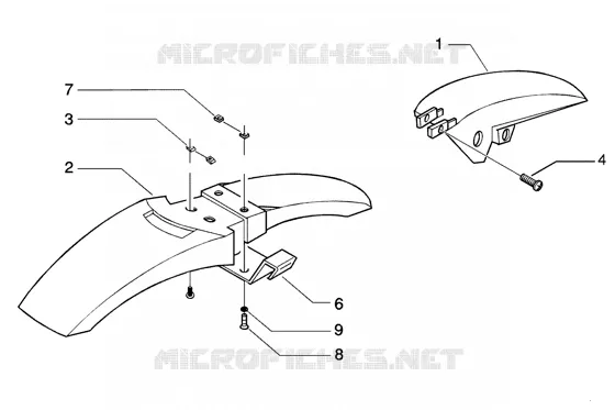 Front mudguard-rear mudguard