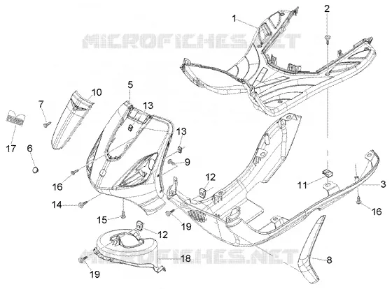 Front shield-foot board-spoiler