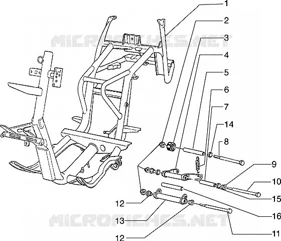 Chassis-Swingingarm-side stand