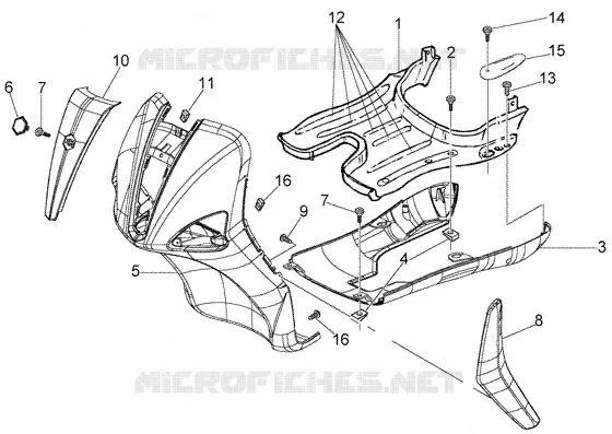Front shield-foot board-spoiler