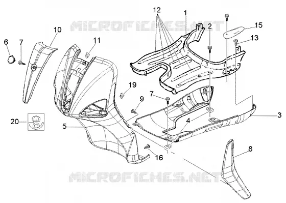 Front shield-foot board-spoiler