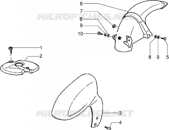 Front and rear mudguard