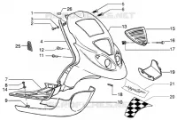 Front shield-footboard-spoiler