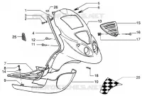 Front shield-footboard-spoiler
