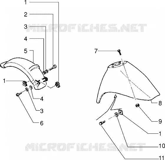 Front and rear mudguard