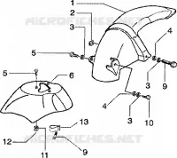 Front and rear mudguard