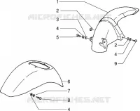 Front and rear mudguard