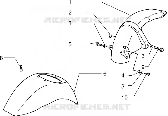 Front and rear mudguard