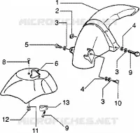Front and rear mudguard