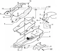 Rear mudguard-undersaddle
